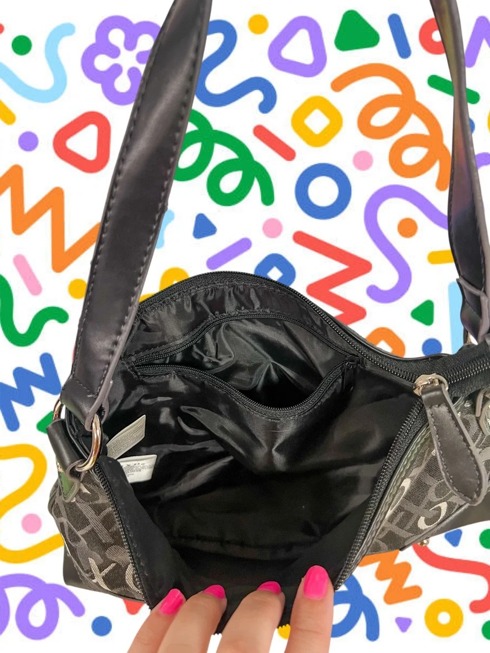 XOXO y2k black and white exes and ohs purse
